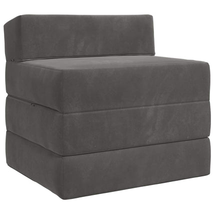 Fällbar Soffbed Mörkgrå 200 x 70 x 10 cm Sammet