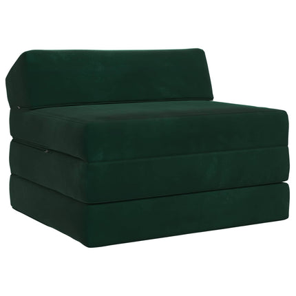 Fällbar Soffbed Mörkgrön 200 x 70 x 10 cm Sammet