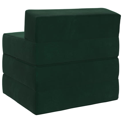 Fällbar Soffbed Mörkgrön 200 x 70 x 10 cm Sammet