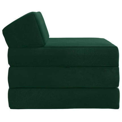 Fällbar Soffbed Mörkgrön 200 x 70 x 10 cm Sammet