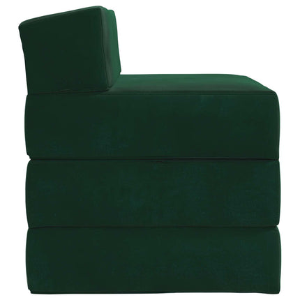Fällbar Soffbed Mörkgrön 200 x 70 x 10 cm Sammet