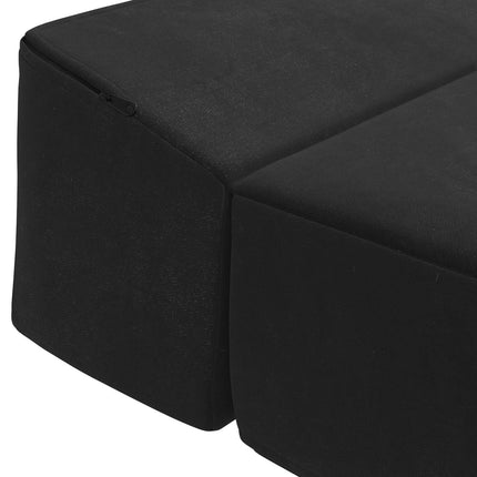 Fällbar Soffbed Svart 200 x 70 x 10 cm Sammet