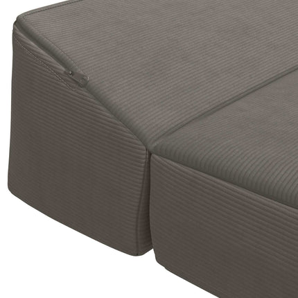 Fällbar Soffbed Ljusgrå 200 x 70 x 10 cm Kordread tyg