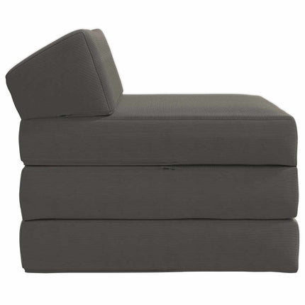 Fällbar Soffbed Mörkgrå 200 x 70 x 10 cm Kordread tyg