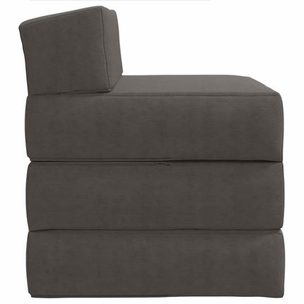 Fällbar Soffbed Mörkgrå 200 x 70 x 10 cm Kordread tyg