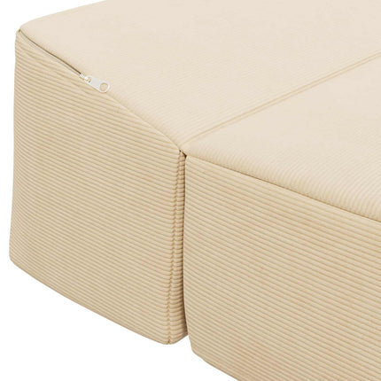 Fällbar Soffbed Gräddvit 200 x 70 x 10 cm Kordread tyg