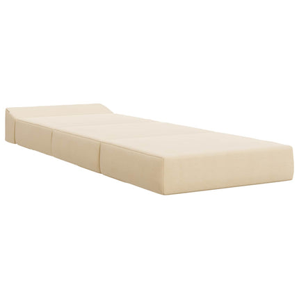 Fällbar Soffbed Gräddvit 200 x 70 x 10 cm Kordread tyg