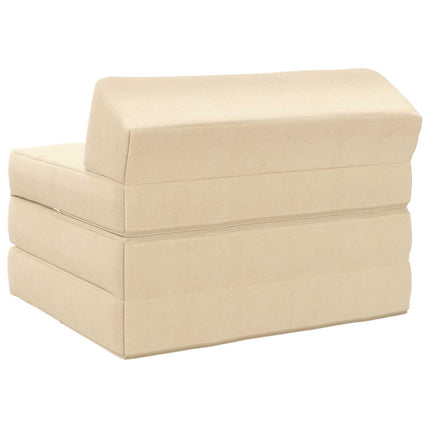 Fällbar Soffbed Gräddvit 200 x 70 x 10 cm Kordread tyg
