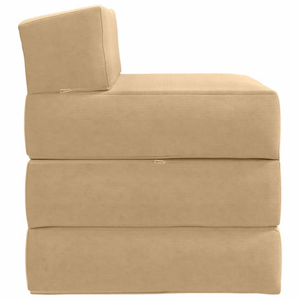 Fällbar Soffbed Ljust gröngrå 200 x 70 x 10 cm Kordread tyg