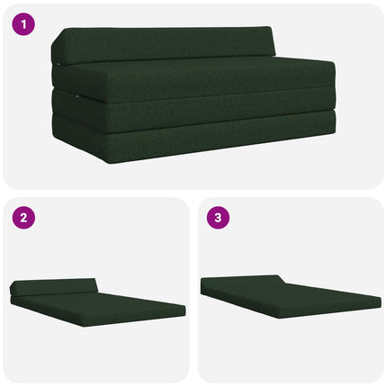Fällbar Soffbed Mörkgrön 120 x 60 x 49 cm Tyg