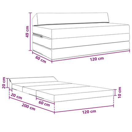 Fällbar Soffbed Mörkgrön 120 x 60 x 49 cm Tyg