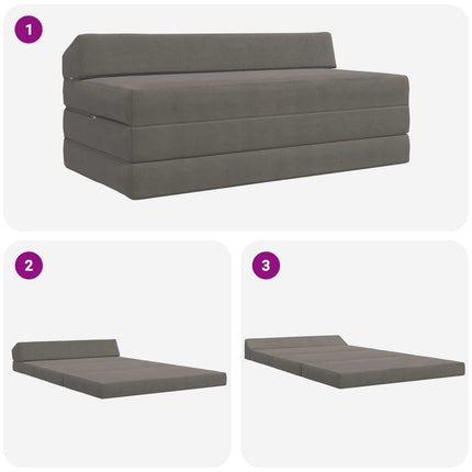 Fällbar Soffbed Ljusgrå 120 x 60 x 49 cm Tyg