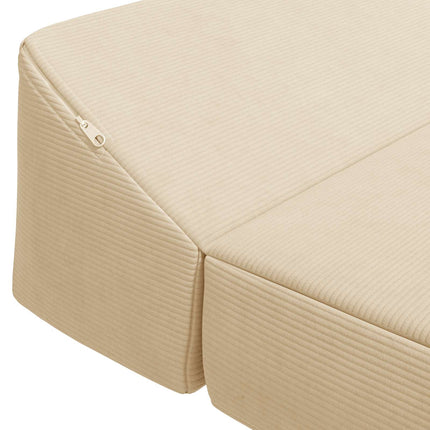 Fällbar Soffbed Gräddvit 120 x 60 x 49 cm Tyg