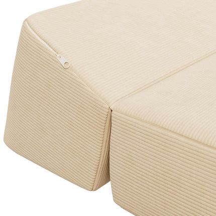 Fällbar Soffbed Gräddvit 120 x 60 x 49 cm Tyg