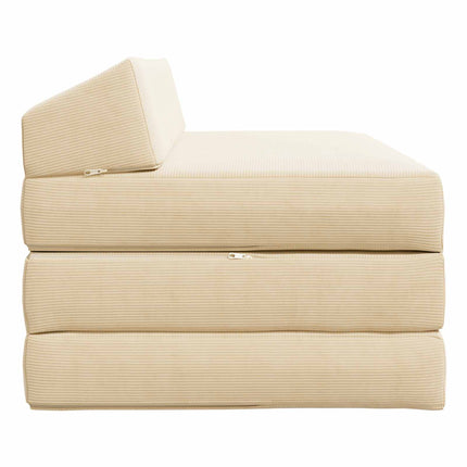Fällbar Soffbed Gräddvit 120 x 60 x 49 cm Tyg