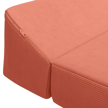 Fällbar Soffbed Röd orange 120 x 60 x 49 cm Tyg