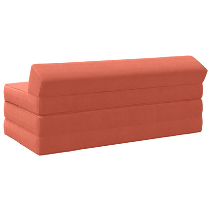 Fällbar Soffbed Röd orange 120 x 60 x 49 cm Tyg