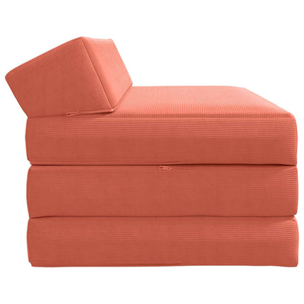 Fällbar Soffbed Röd orange 120 x 60 x 49 cm Tyg