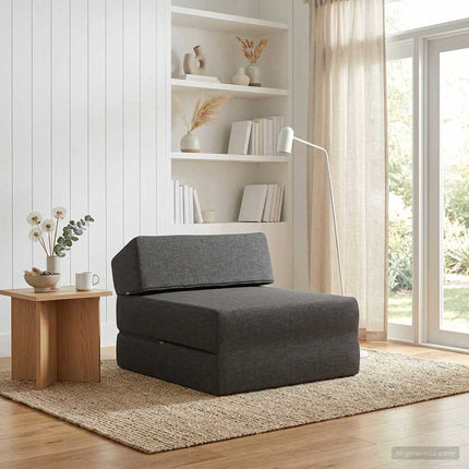 Fällbar Soffbed Mörkgrå 60 x 70 x 41 cm Tyg
