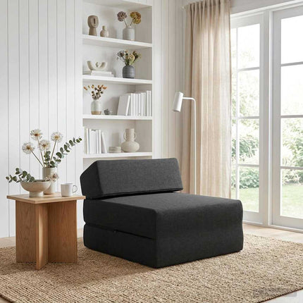 Fällbar Soffbed Svart 60 x 70 x 41 cm Tyg