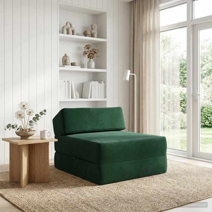 Fällbar Soffbed Mörkgrön 60 x 70 x 41 cm Tyg