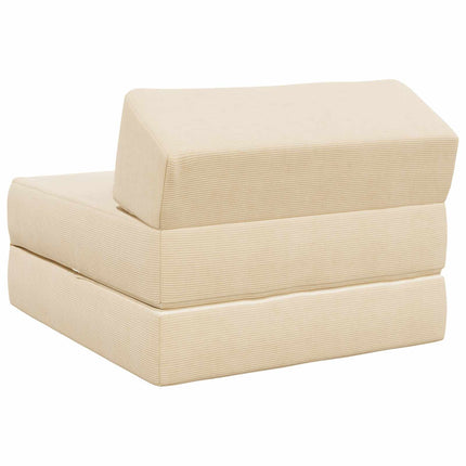 Fällbar Soffbed Gräddvit 60 x 70 x 41 cm Tyg