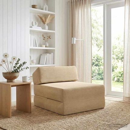 Fällbar Soffbed Grön grå 60 x 70 x 41 cm Tyg