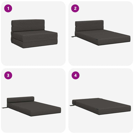 Fällbar Soffbed Mörkgrå 70 x 72 x 60 cm Tyg