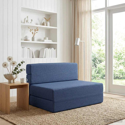 Fällbar Soffbed Blå 70 x 72 x 60 cm Tyg