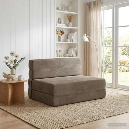 Fällbar Soffbed Ljusgrå 70 x 72 x 60 cm Tyg