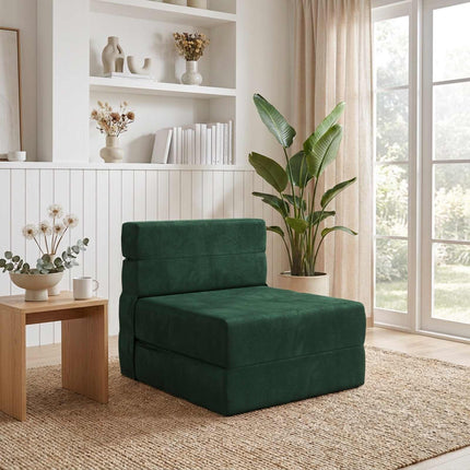 Fällbar Soffbed Mörkgrön 70 x 72 x 60 cm Tyg