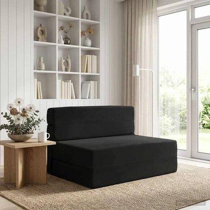 Fällbar Soffbed Svart 70 x 72 x 60 cm Tyg