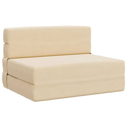 Fällbar Soffbed Gräddvit 70 x 72 x 60 cm Tyg
