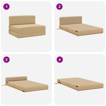 Fällbar Soffbed Grön grå 70 x 72 x 60 cm Tyg