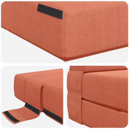 Fällbar Soffbed Röd orange 70 x 72 x 60 cm Tyg