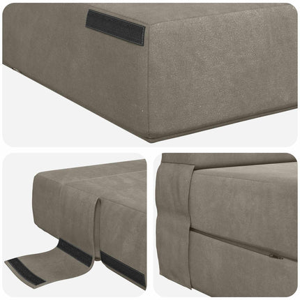 Fällbar Soffbed Ljusgrå 70 x 80 x 60 cm Tyg