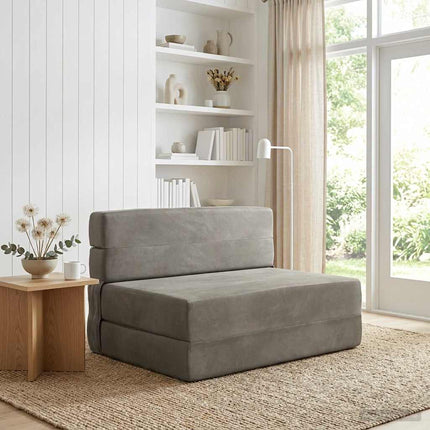 Fällbar Soffbed Ljusgrå 100 x 80 x 60 cm Tyg