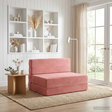Fällbar Soffbed Rosa 100 x 80 x 60 cm Tyg
