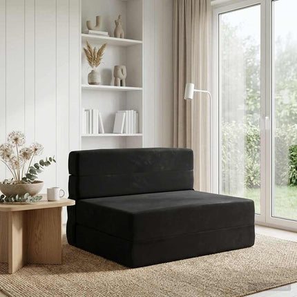 Fällbar Soffbed Svart 100 x 80 x 60 cm Tyg