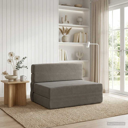 Fällbar Soffbed Ljusgrå 70 x 80 x 60 cm Tyg