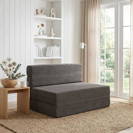 Fällbar Soffbed Mörkgrå 100 x 80 x 60 cm Tyg