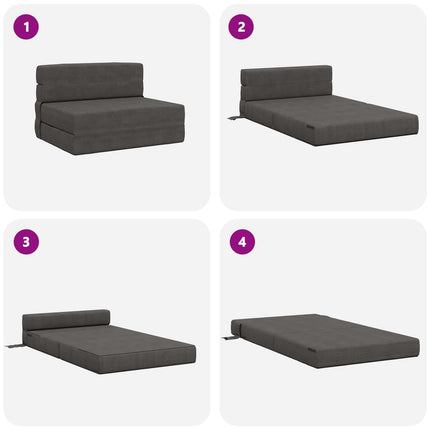 Fällbar Soffbed Mörkgrå 70 x 80 x 60 cm Tyg