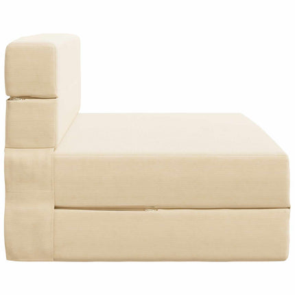 Fällbar Soffbed Gräddvit 70 x 80 x 60 cm Tyg