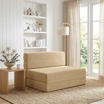Fällbar Soffbed Grön grå 70 x 80 x 60 cm Tyg