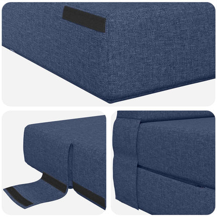 Fällbar Soffbed Blå 100 x 80 x 60 cm Tyg