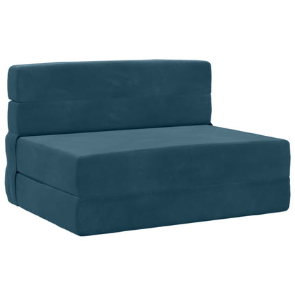 Fällbar Soffbed Blå 100 x 80 x 60 cm Tyg