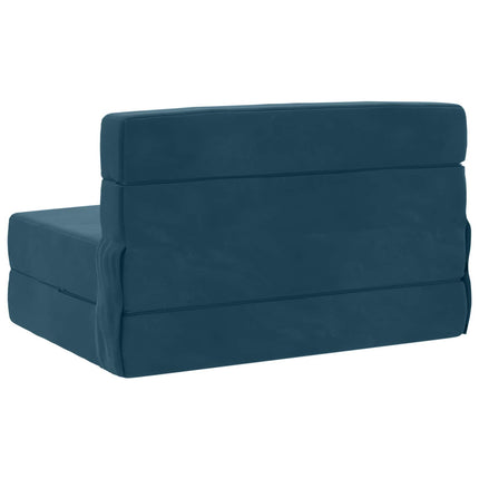 Fällbar Soffbed Blå 100 x 80 x 60 cm Tyg