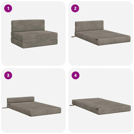 Fällbar Soffbed Ljusgrå 100 x 80 x 60 cm Tyg