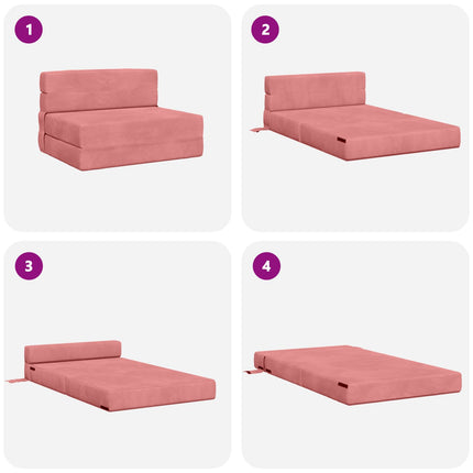 Fällbar Soffbed Rosa 100 x 80 x 60 cm Tyg