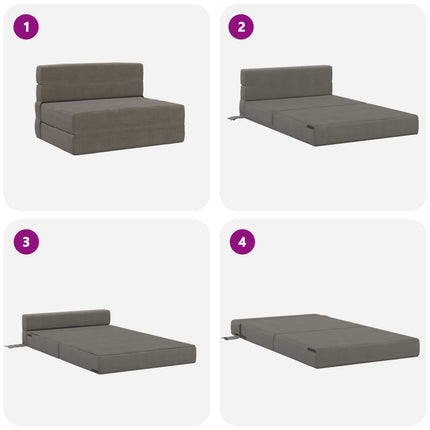 Fällbar Soffbed Ljusgrå 100 x 80 x 60 cm Tyg
